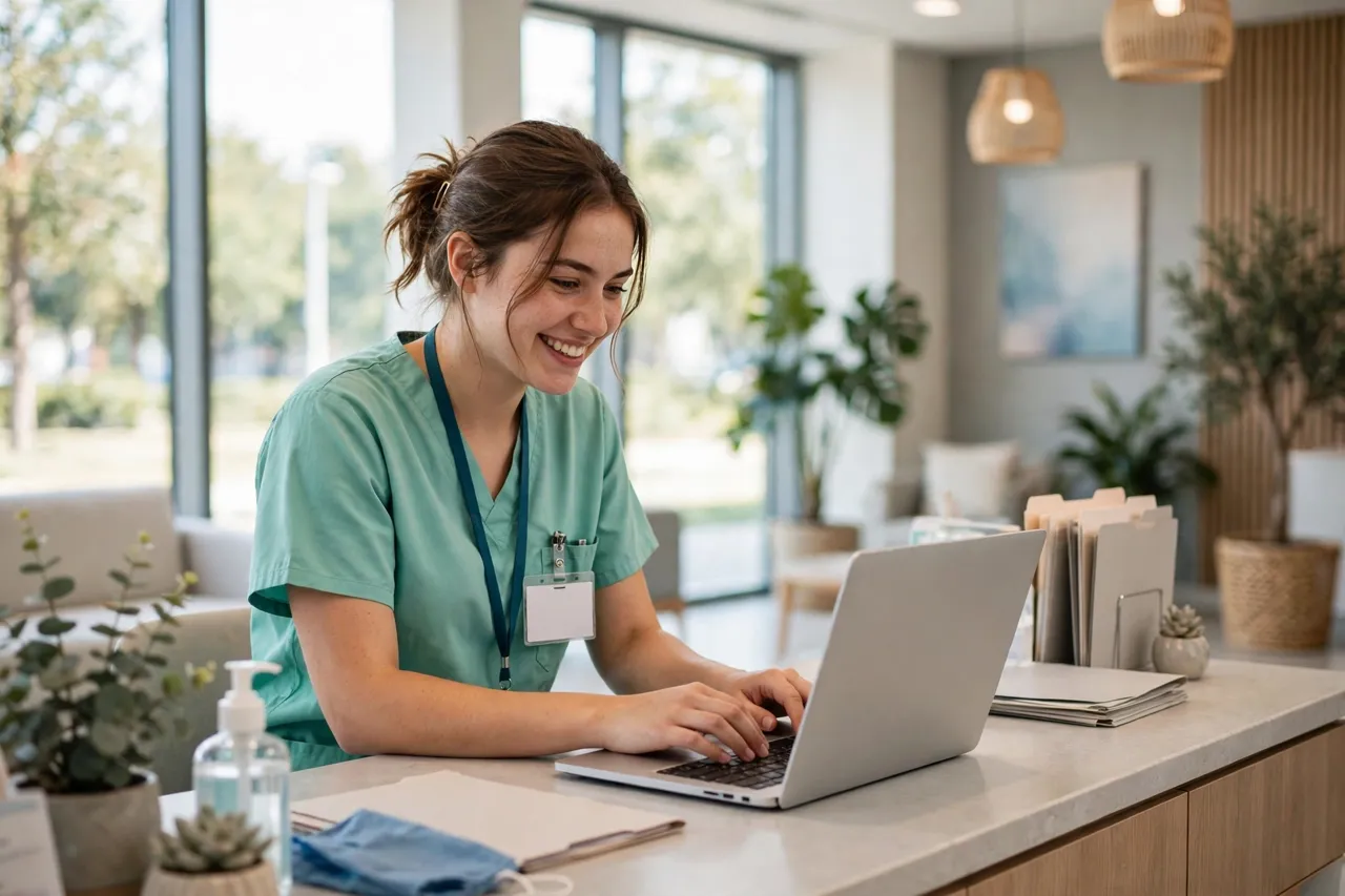 New healthcare employee doing their first Smart Square login