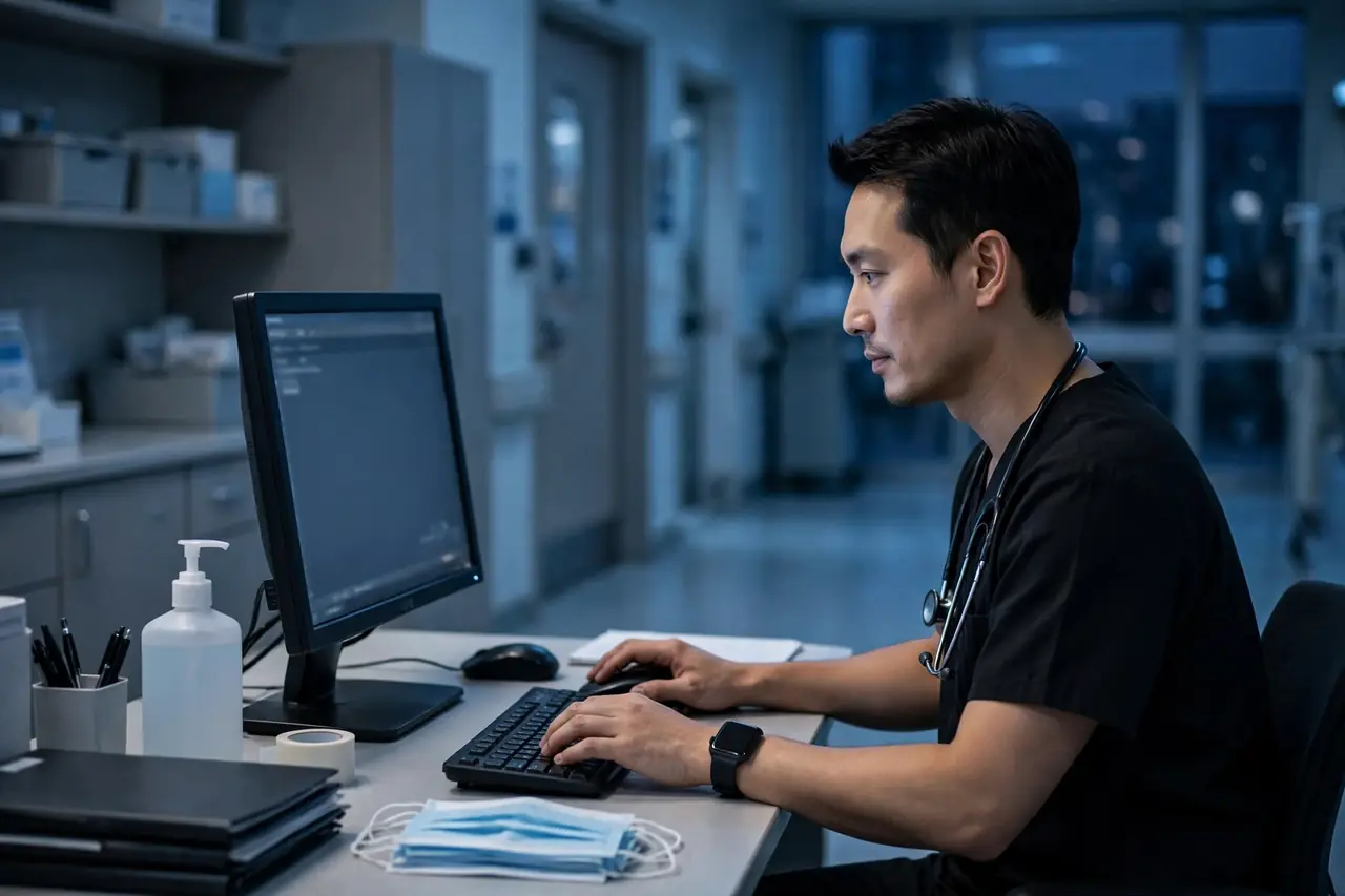 MUSC nurse signing in to Smart Square on a desktop computer